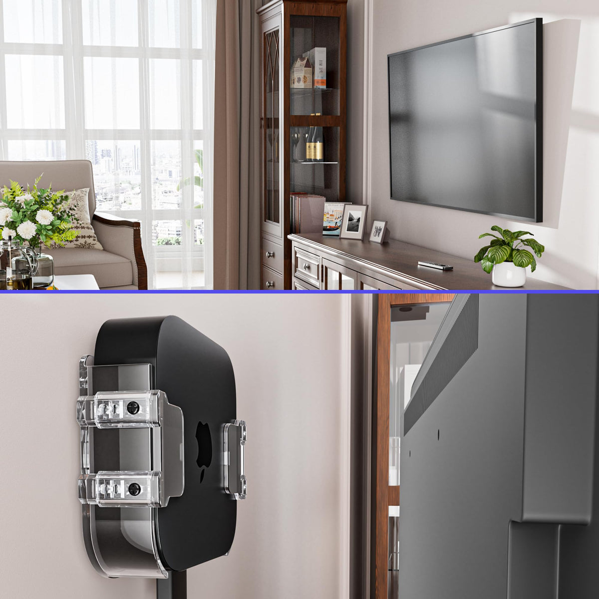 Cozcty Apple TV mount includes vent channels for heat management