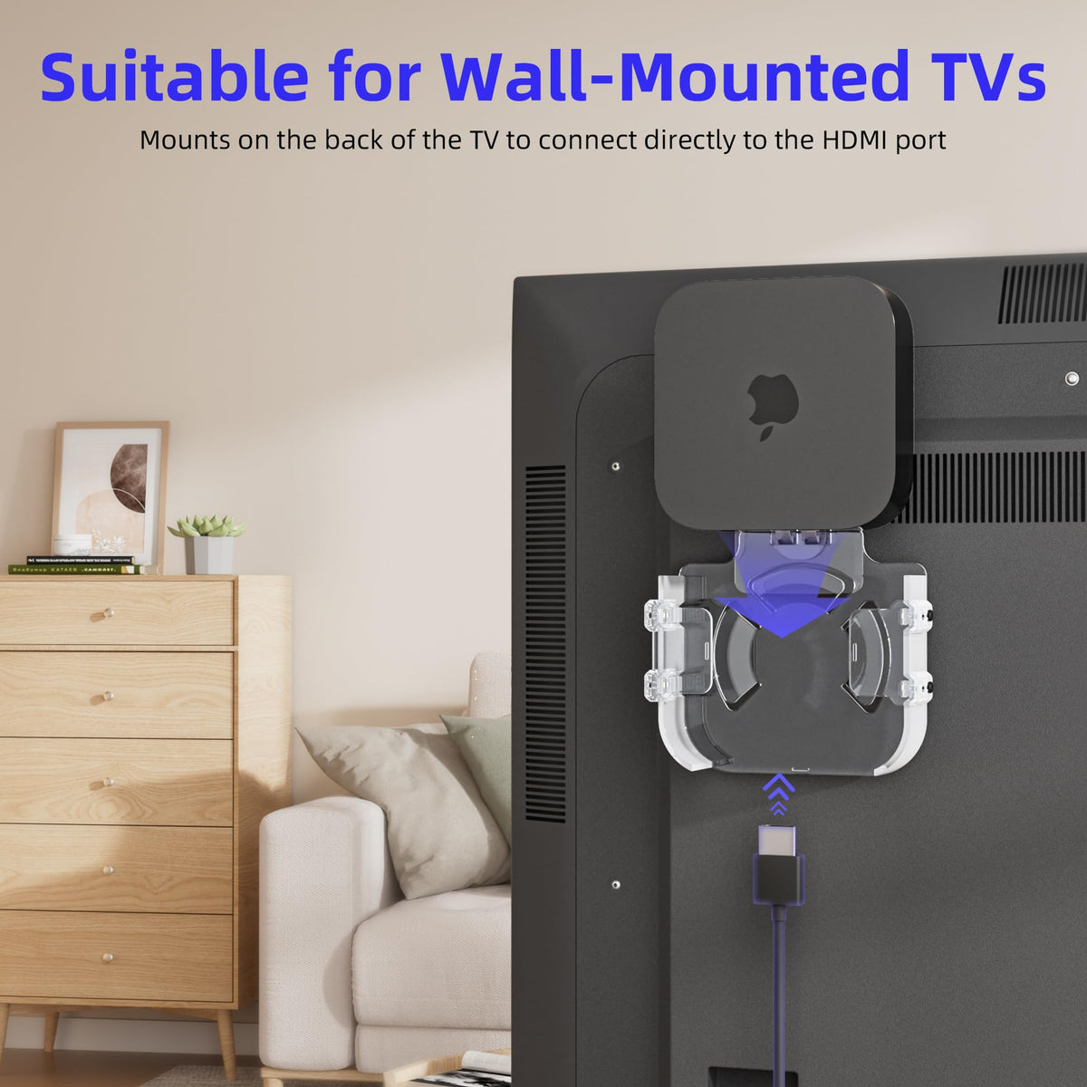 Cozcty Apple TV mount on vent for flexible positioning and airflow