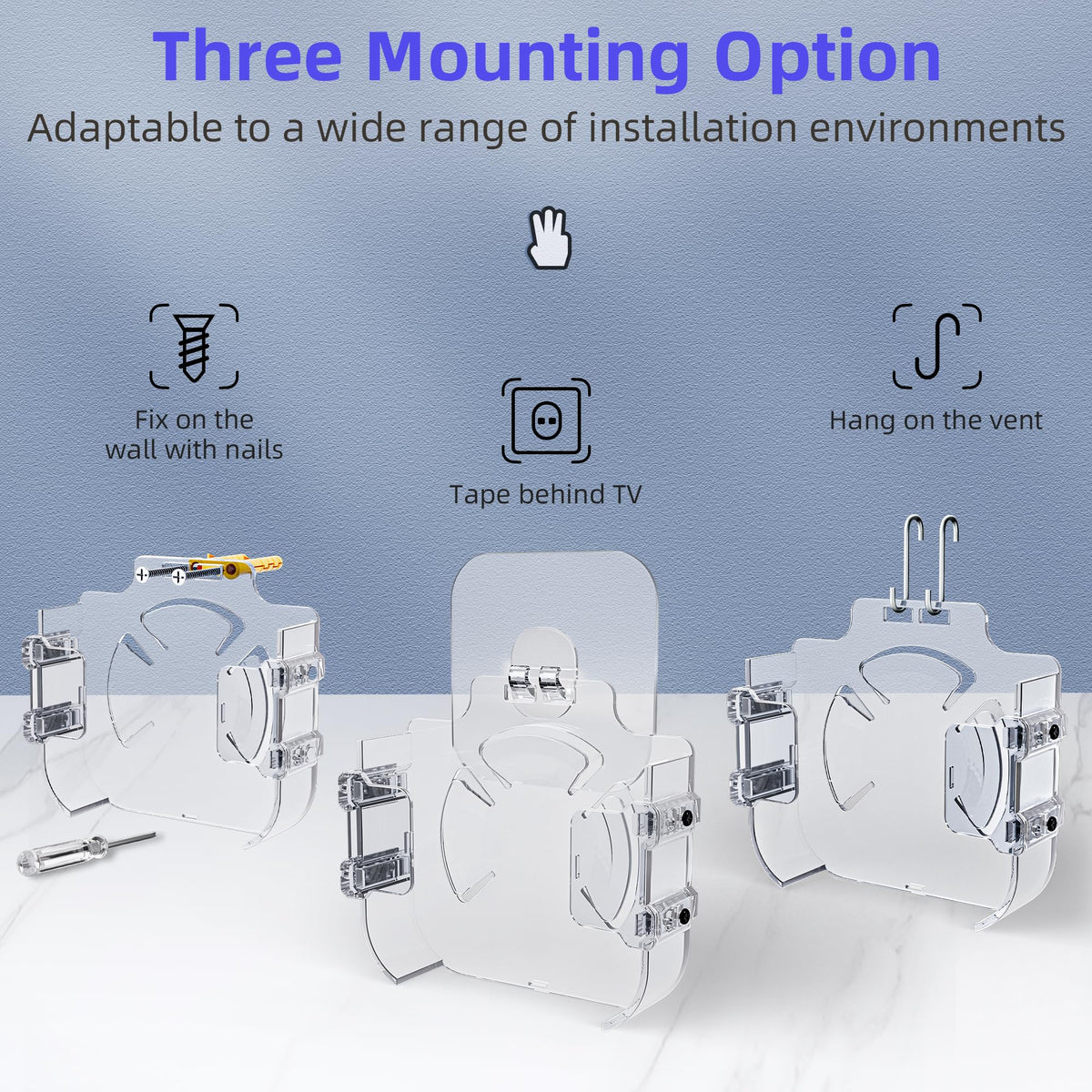 Cozcty Apple TV mount on wall for secure, clutter-free installation