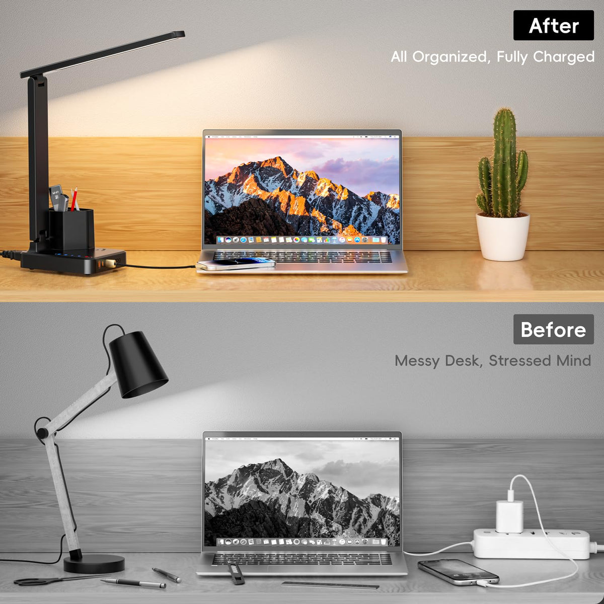 Cozoo foldable desk lamp saves space in small rooms.