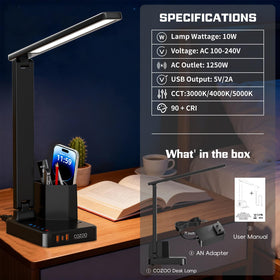 Cozoo workspace lamp doubles as a compact charging hub.