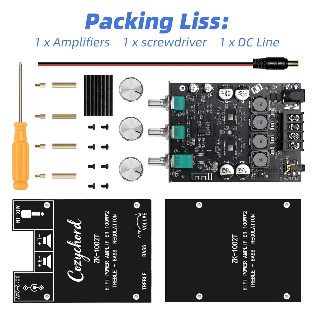 PCB layout of Cozychord ZK-1002T designed for easy integration in small spaces
