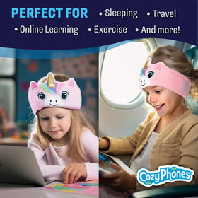 CozyPhones car-seat and airplane-friendly headband for comfortable trips.