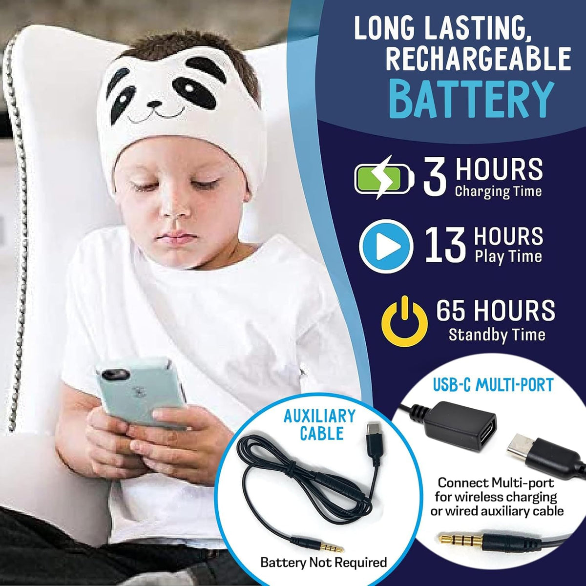 CozyPhones fabric close-up showing soft washable material for gentle comfort
