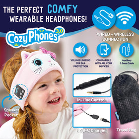 CozyPhones close-up of soft headband fabric and washable comfort benefit