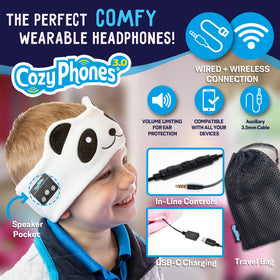 CozyPhones wired adapter and 3.5 mm cable displayed for compatibility and convenience