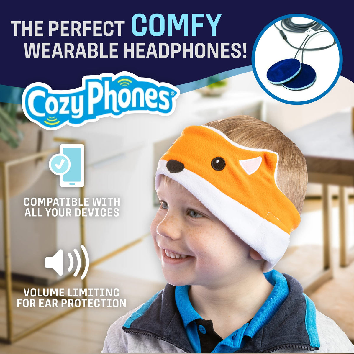 CozyPhones-volume-limited-90db: safer listening for quiet study and busy play.