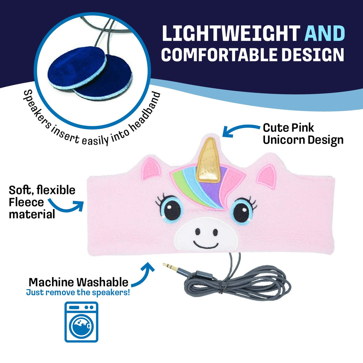 CozyPhones washable soft headband keeps gear clean for kids.
