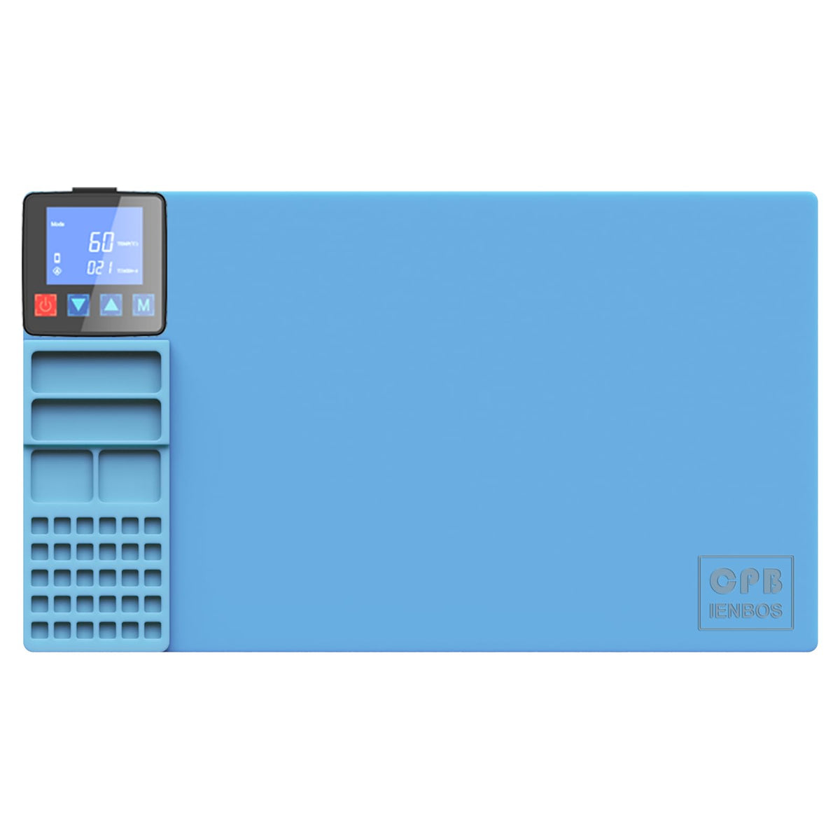 CPB IENBOS front view showing full heating plate and organized work surface benefit