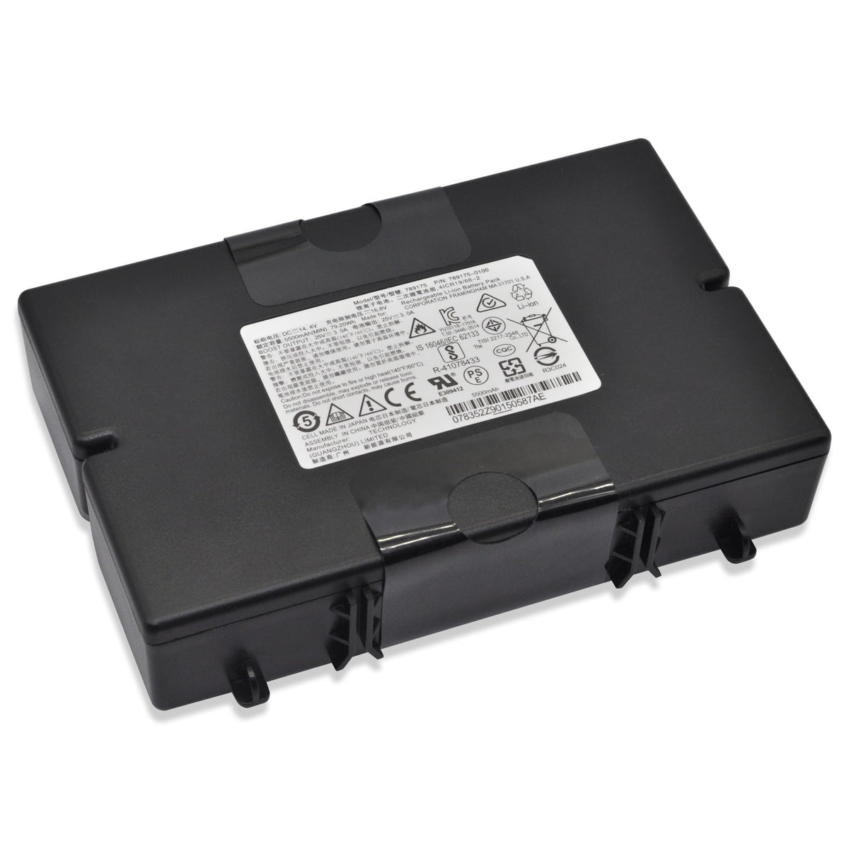 CQCEO Bose S1 Pro battery close-up showing 14.4V 5500mAh capacity