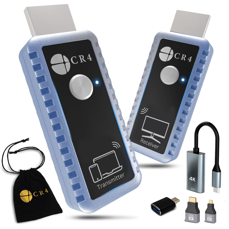 CR4 front view showing compact transmitter and receiver for quick setup
