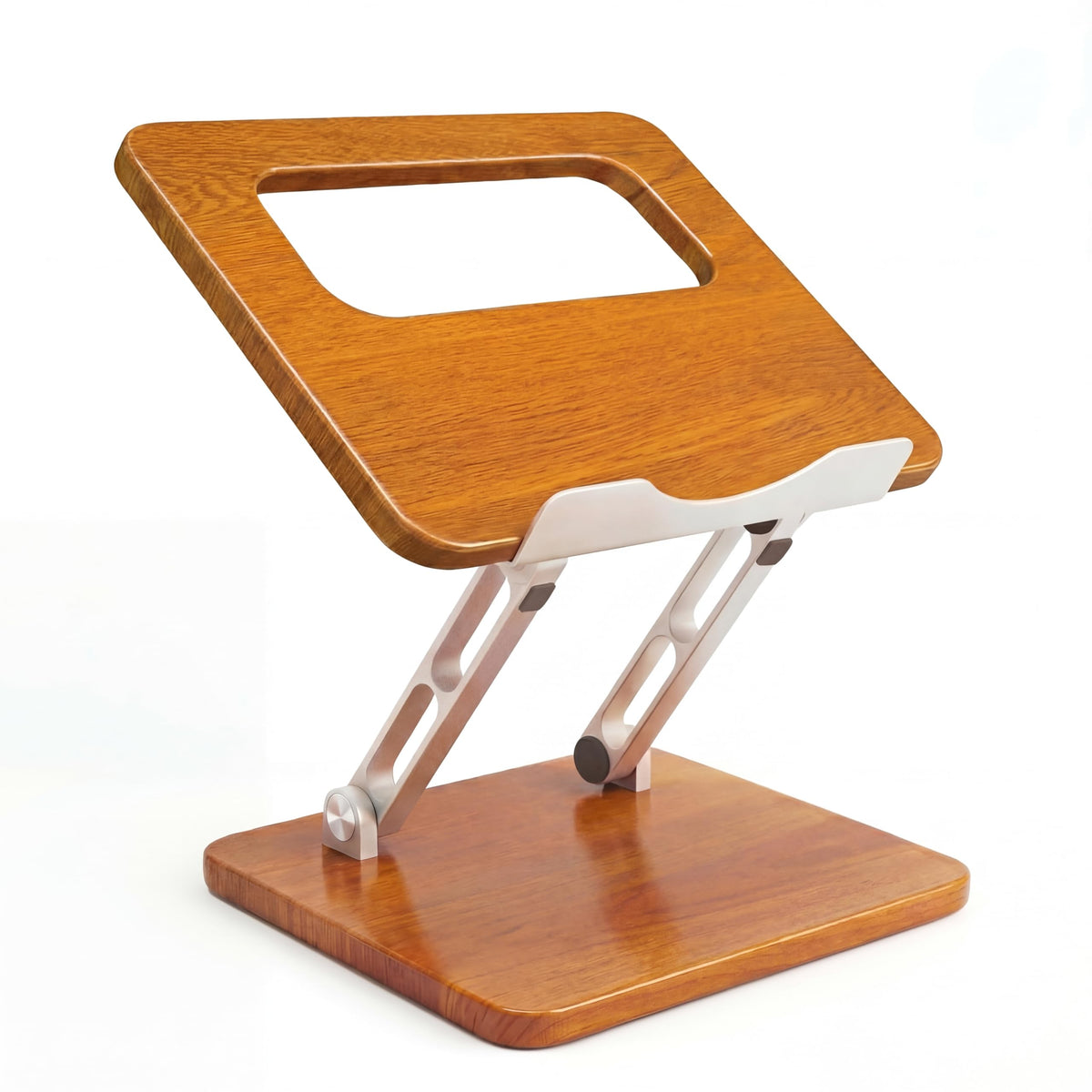 Craftreasure ergonomic laptop stand with wooden finish and perforated panel for airflow