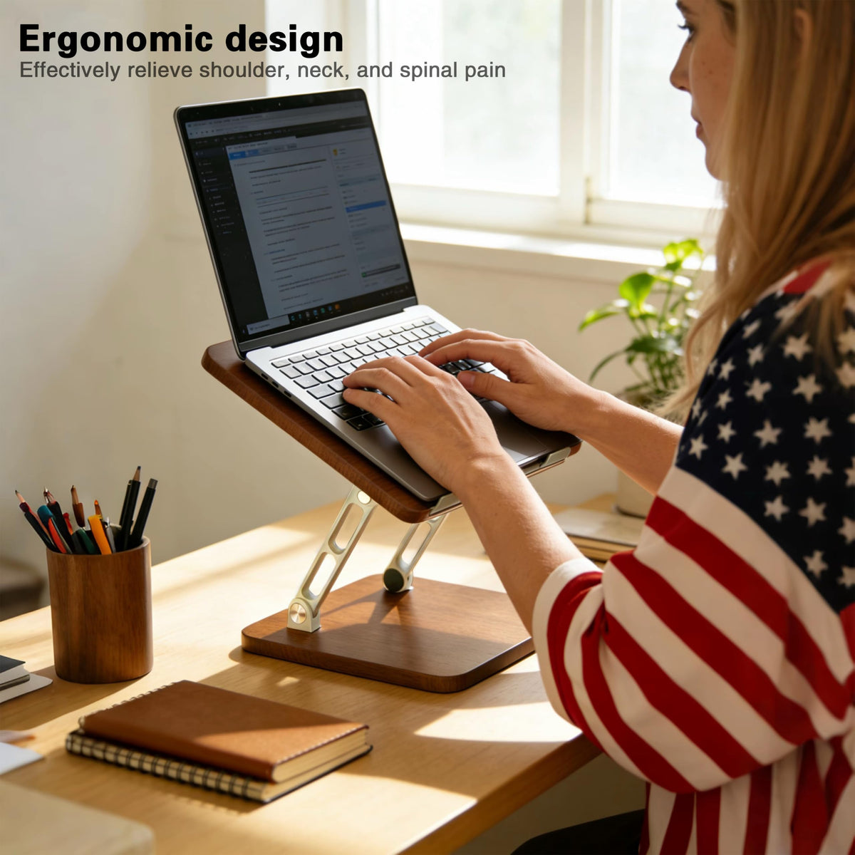 Craftreasure laptop stand with anti-slip pads for secure placement