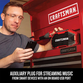 CRAFTSMAN V20 speaker Bluetooth pairing with devices for wireless streaming