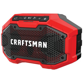 CRAFTSMAN V20 speaker front view delivering crisp stereo sound for job sites