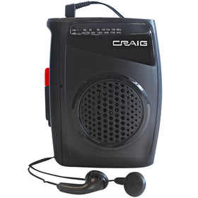 Craig CS2304 front view shows a portable stereo cassette player for on-the-go listening.