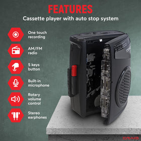 Craig CS2304 side panel highlights compact design for easy transport.