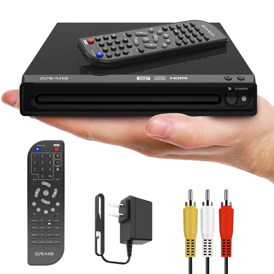 Craig CVD401A compact DVD player front view for space-saving home entertainment.