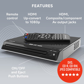 Craig CVD401A remote control included for easy operation from across the room.