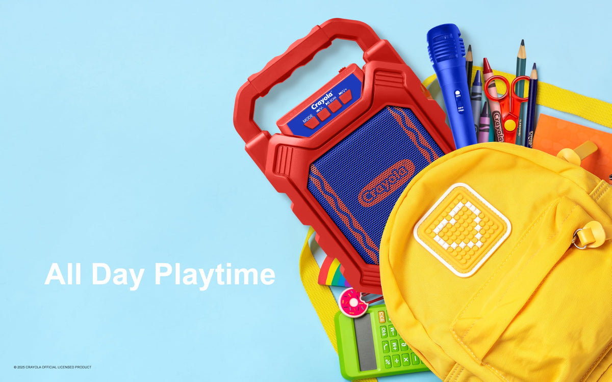 Crayola Mini Karaoke 4-inch driver detail for punchy sound