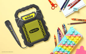 Crayola Mini Karaoke Bluetooth 5.0 for quick device pairing.