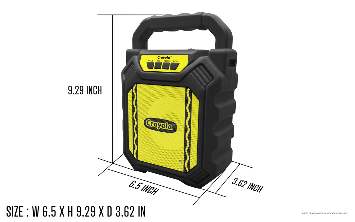 Crayola Mini Karaoke ready for indoor or outdoor use.