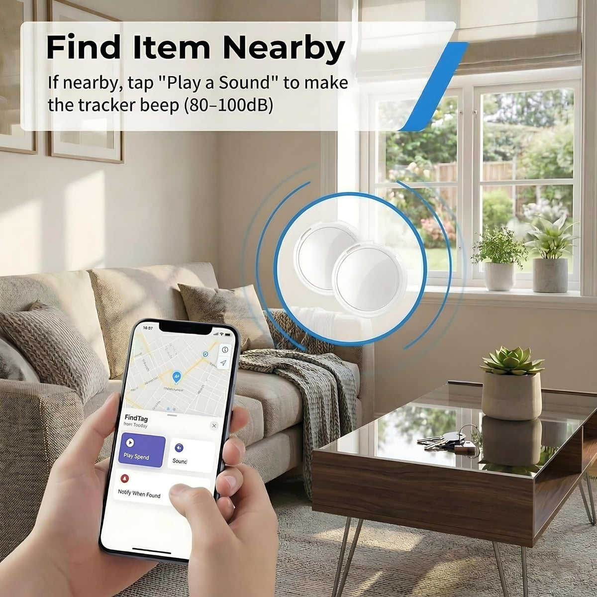 CREASO GPS tracker works with Find My map for real-time location