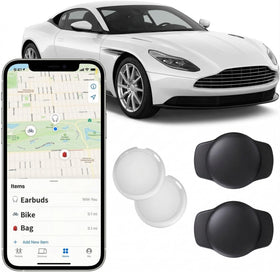 CREASO GPS tracker with magnetic case on a metal car surface for discreet locating