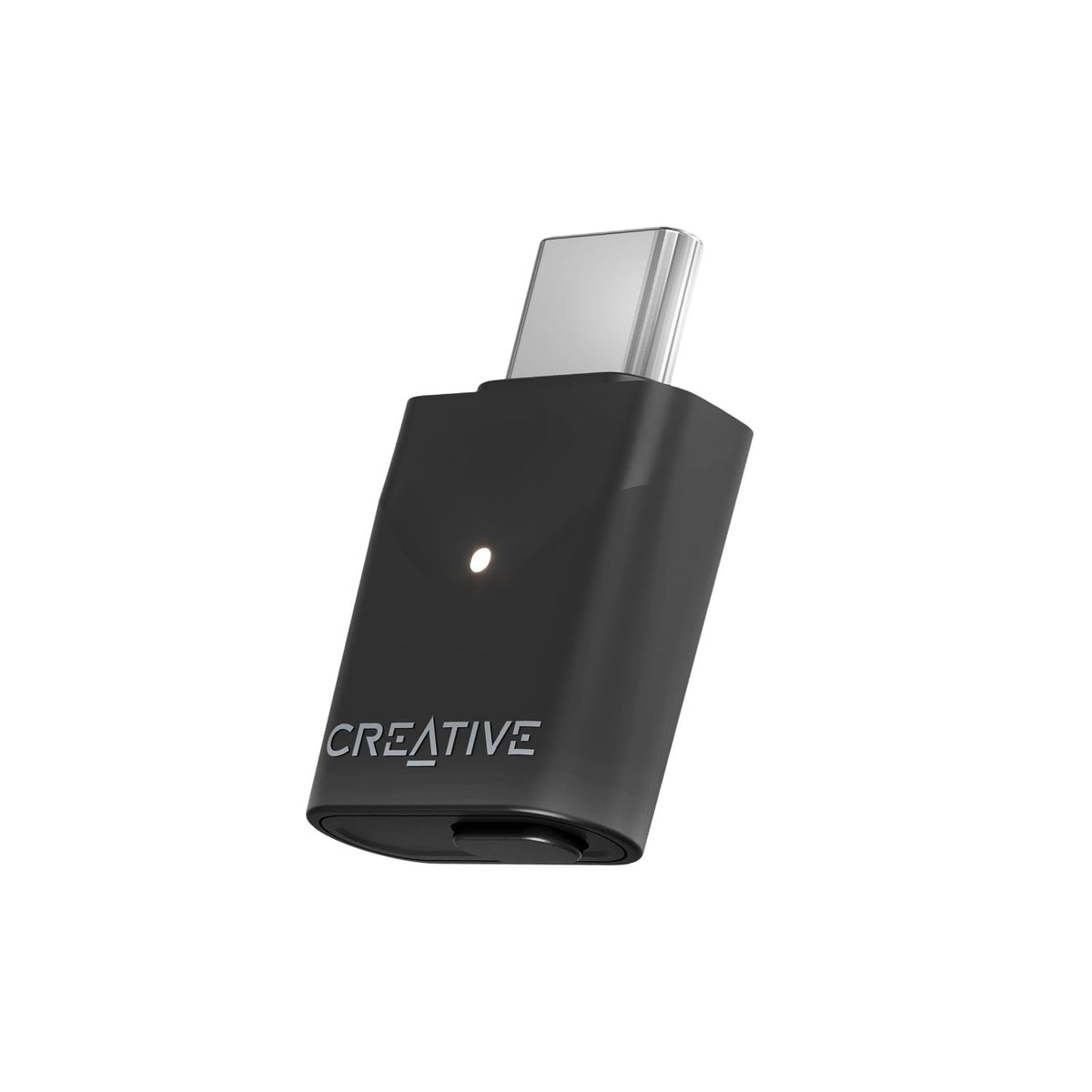 Creative BT-W6 front view showing compact USB-C plug and sleek finish for easy portability