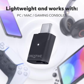 Creative BT-W6 next to a key for size comparison highlighting its pocketable design