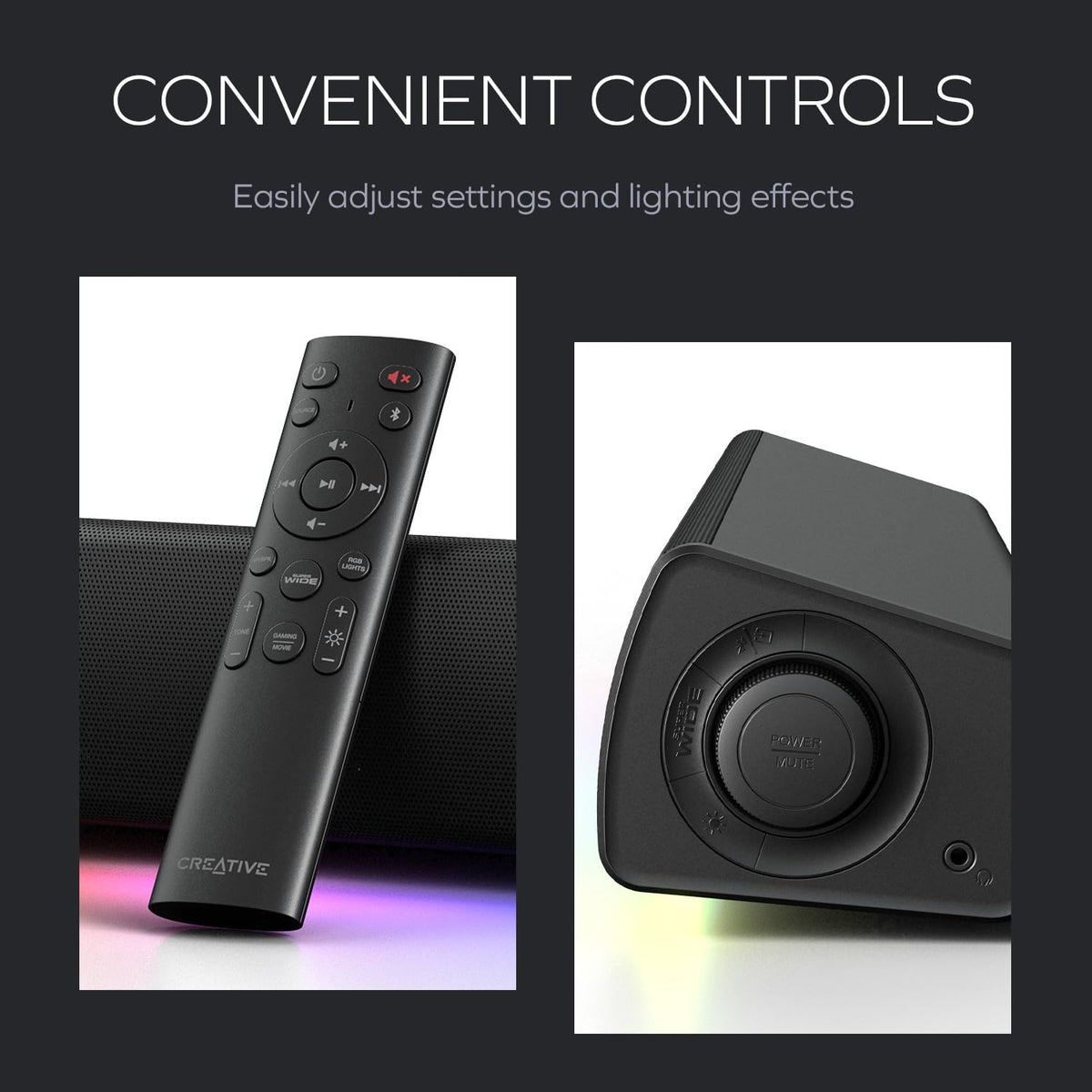 Creative Labs Sound Blaster GS5 RGB fits your gaming setup and saves desk space