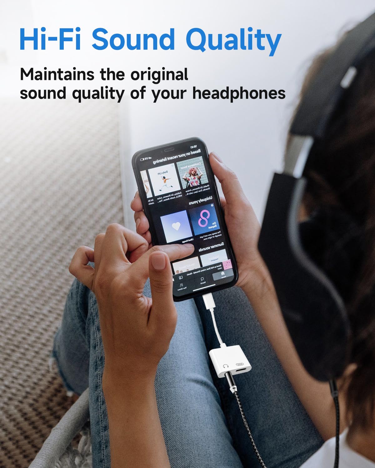Criello portable 2-in-1 dongle for music and charging on trips