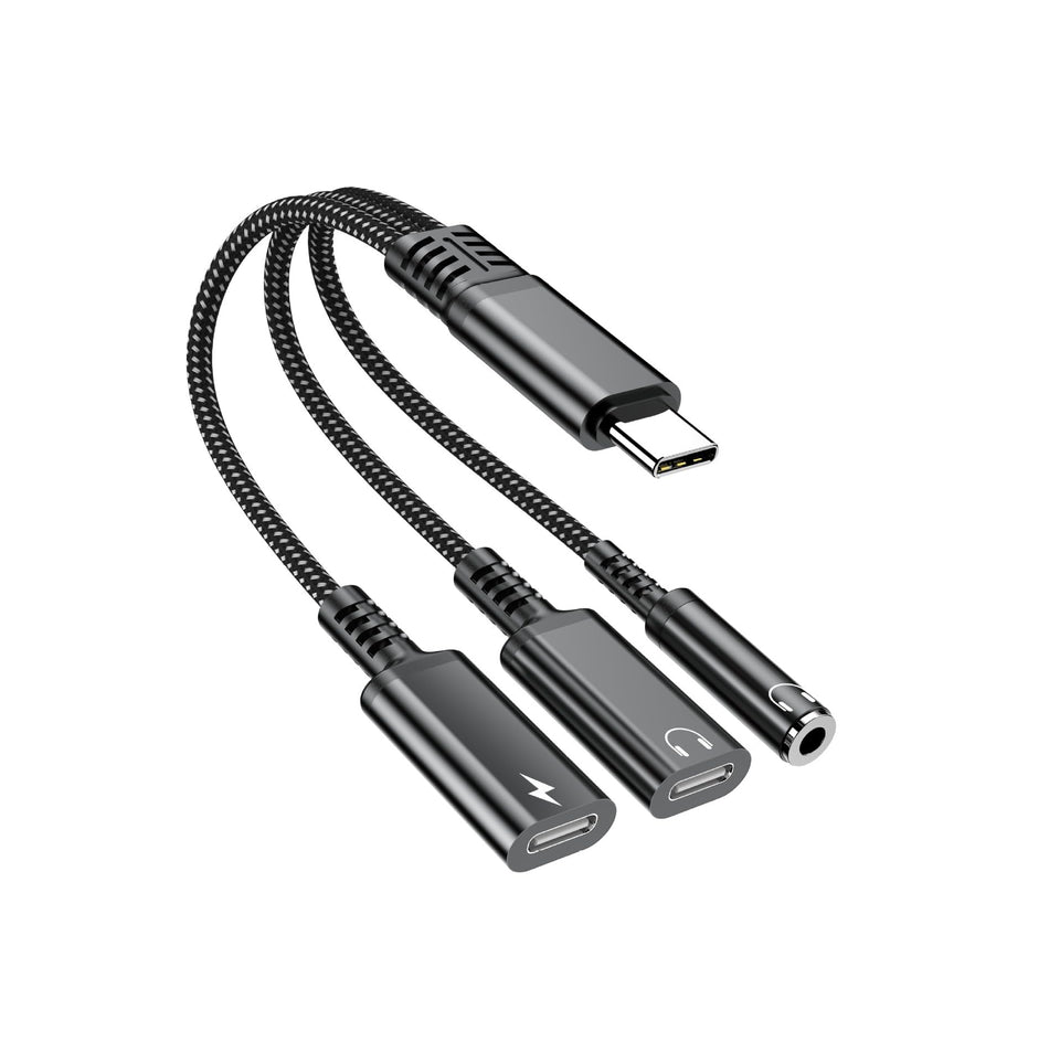 Criello USB-C to 3.5mm adapter front view, compact and portable