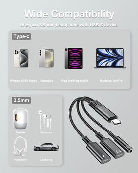 Criello USB-C to 3.5mm adapter with metal connectors for stability