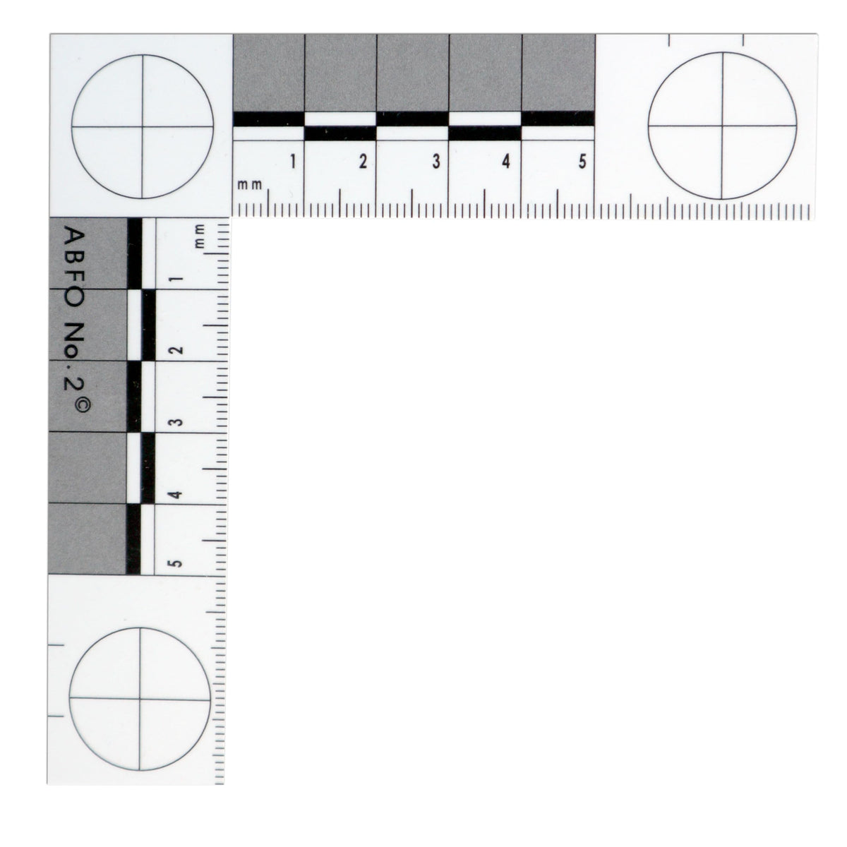Crime Scene closeup of millimeter graduations showing precise markings for accurate measurement