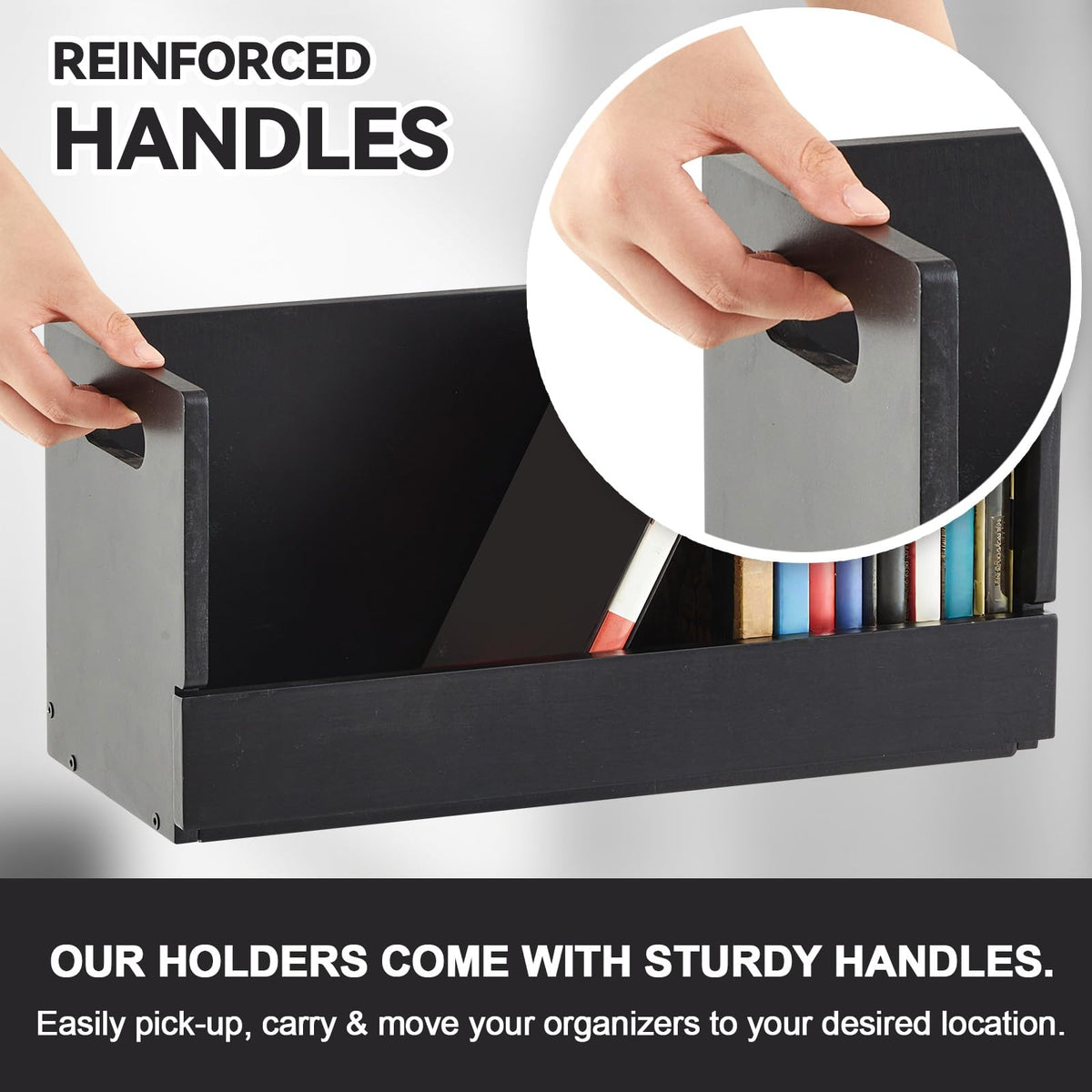 CroBlissful black-finished wooden box blends with decor while storing discs.