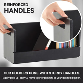 CroBlissful black-finished wooden box blends with decor while storing discs.