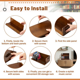 CroBlissful brown wood finish detail blends with decor and media setup