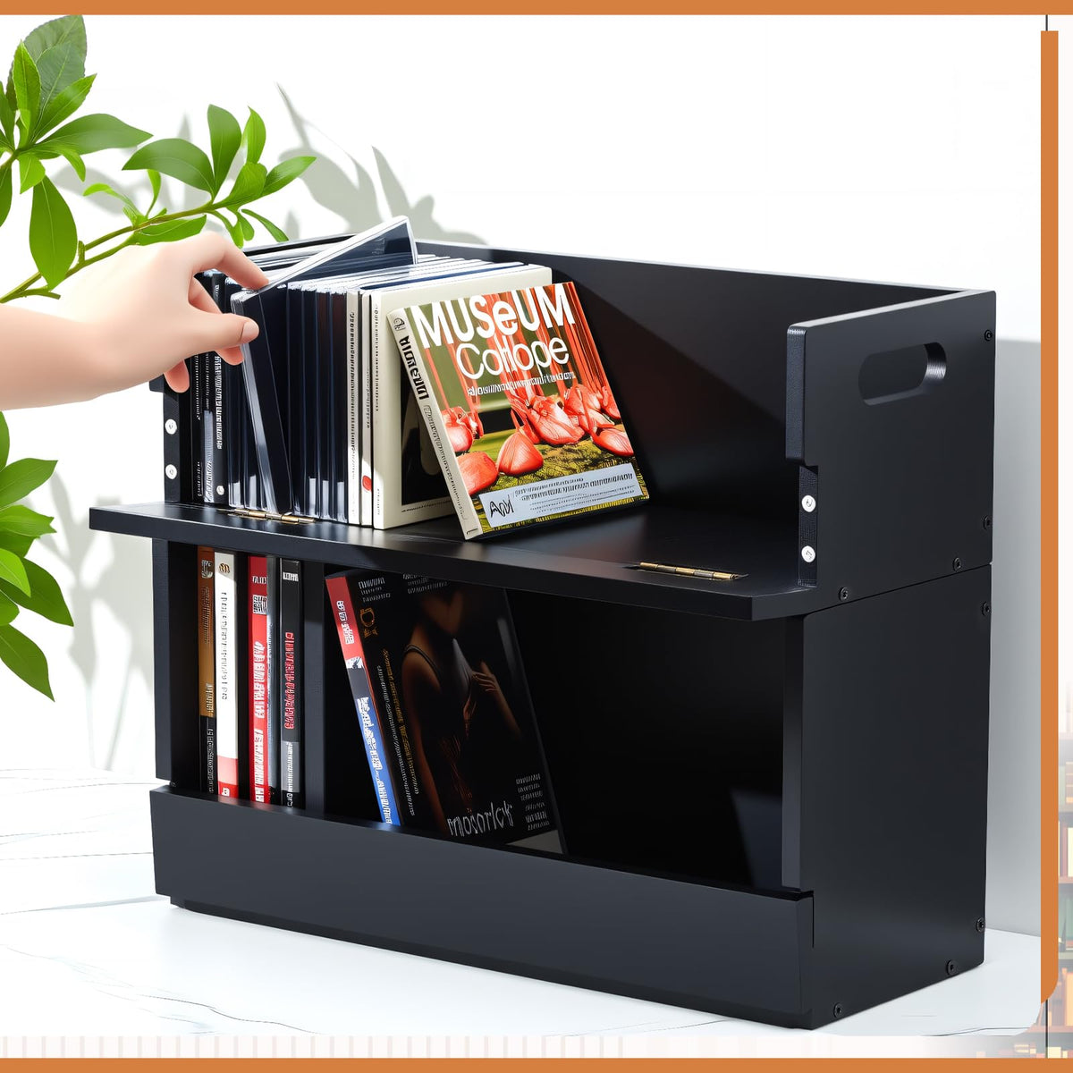 CroBlissful CD storage box showing stackable design for compact shelves.