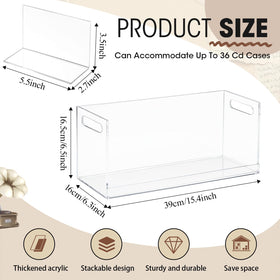 CroBlissful clear acrylic CD holder with cutout handles for easy carrying.