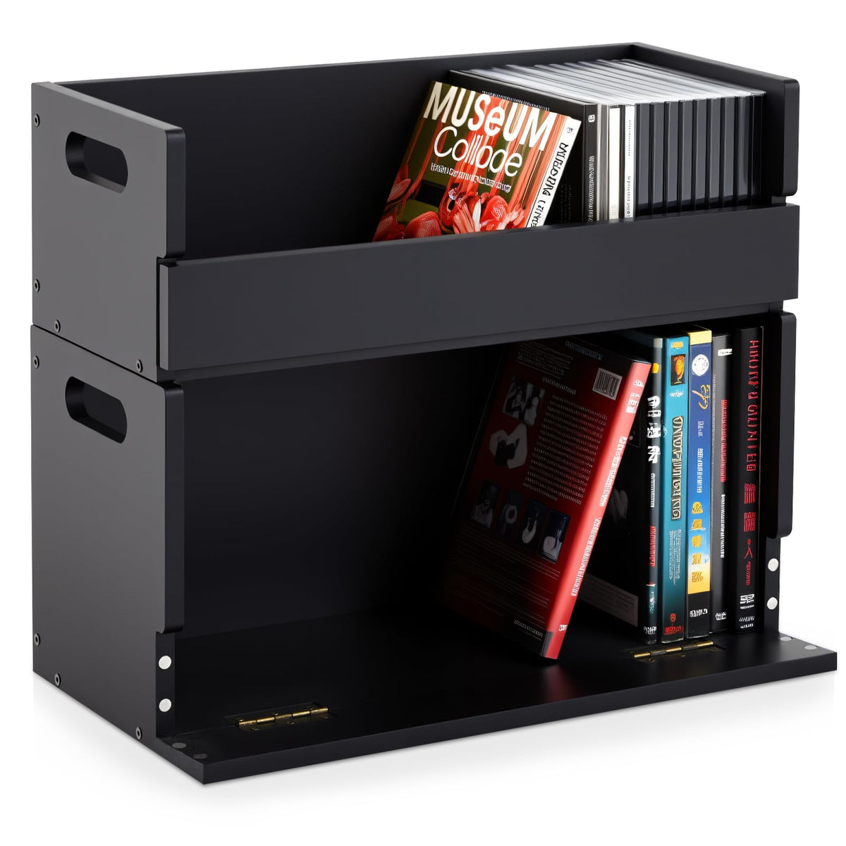 CroBlissful DVD storage box with magnetic flap for quick access.