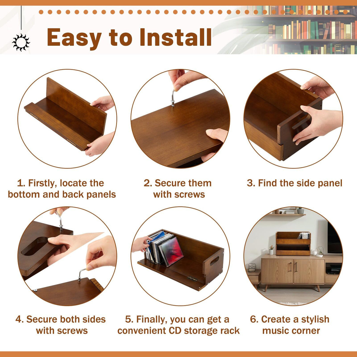 CroBlissful displayed in living room to add warmth and organize media collections