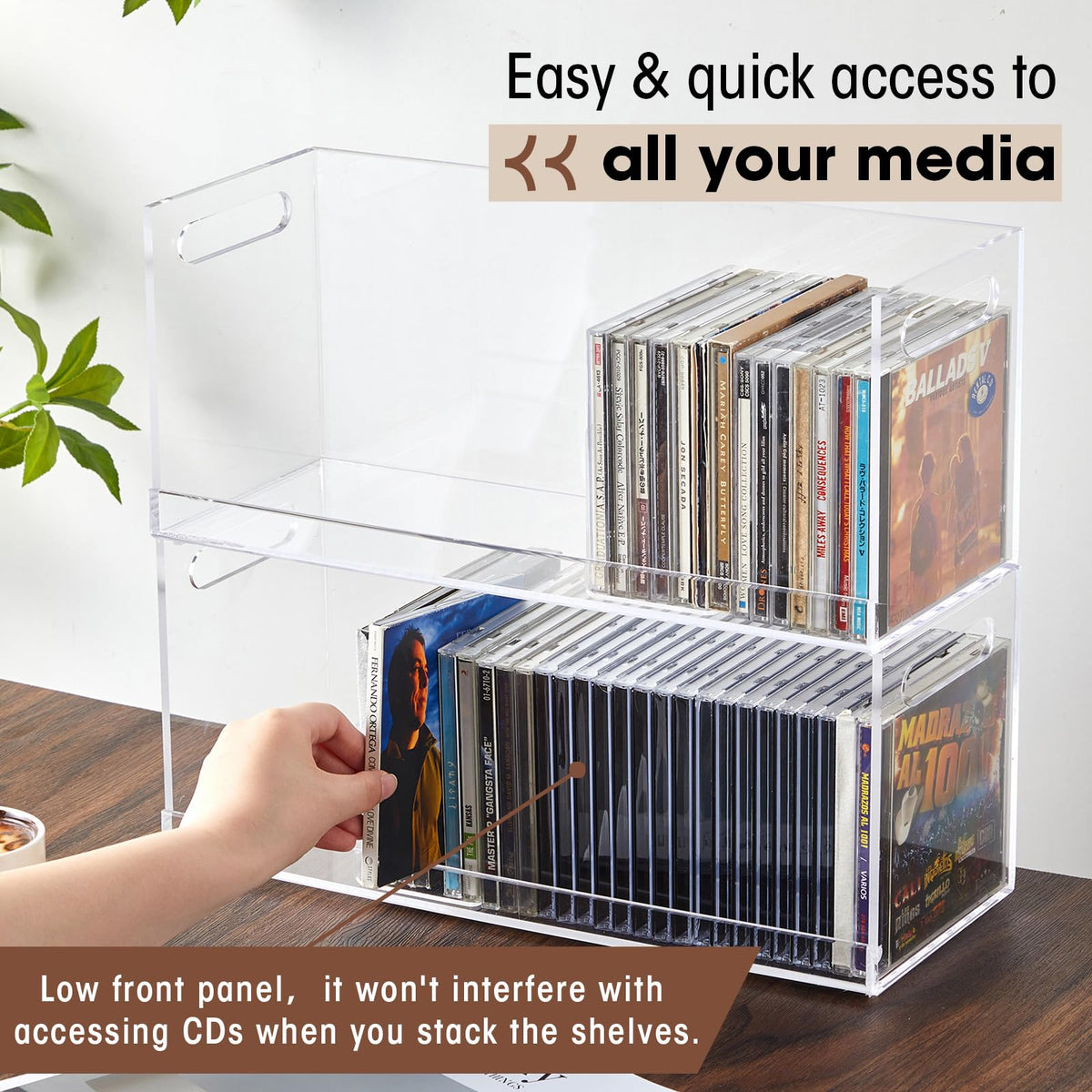 CroBlissful removable insert detail keeps smaller CD stacks upright and tidy
