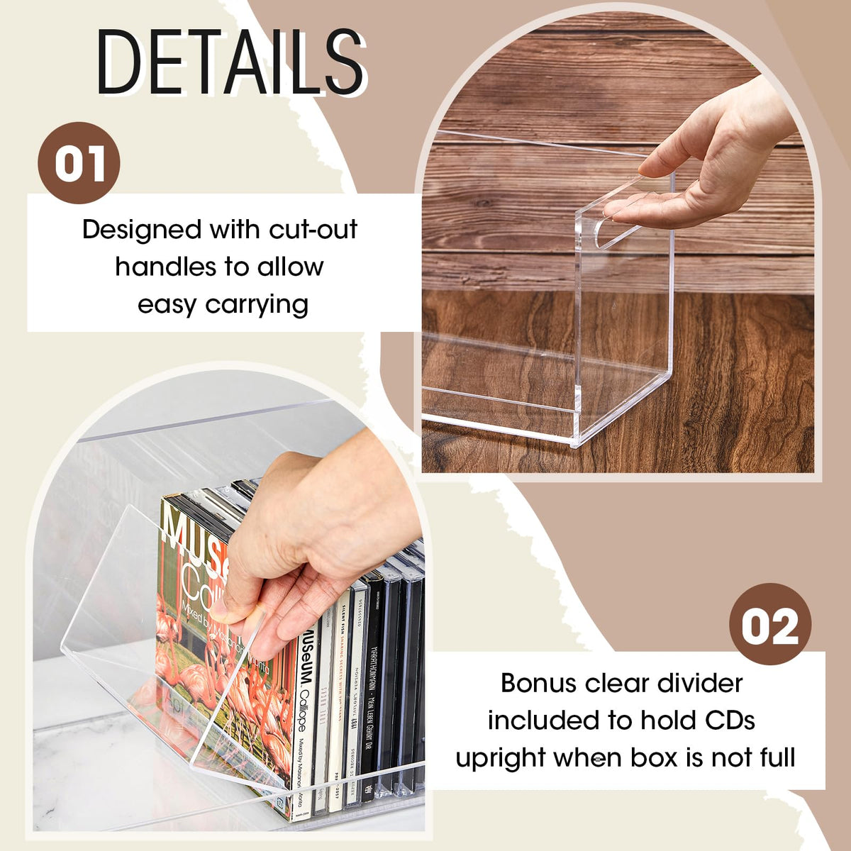 CroBlissful stackable CD racks reinforce bottom for secure desktop organization.