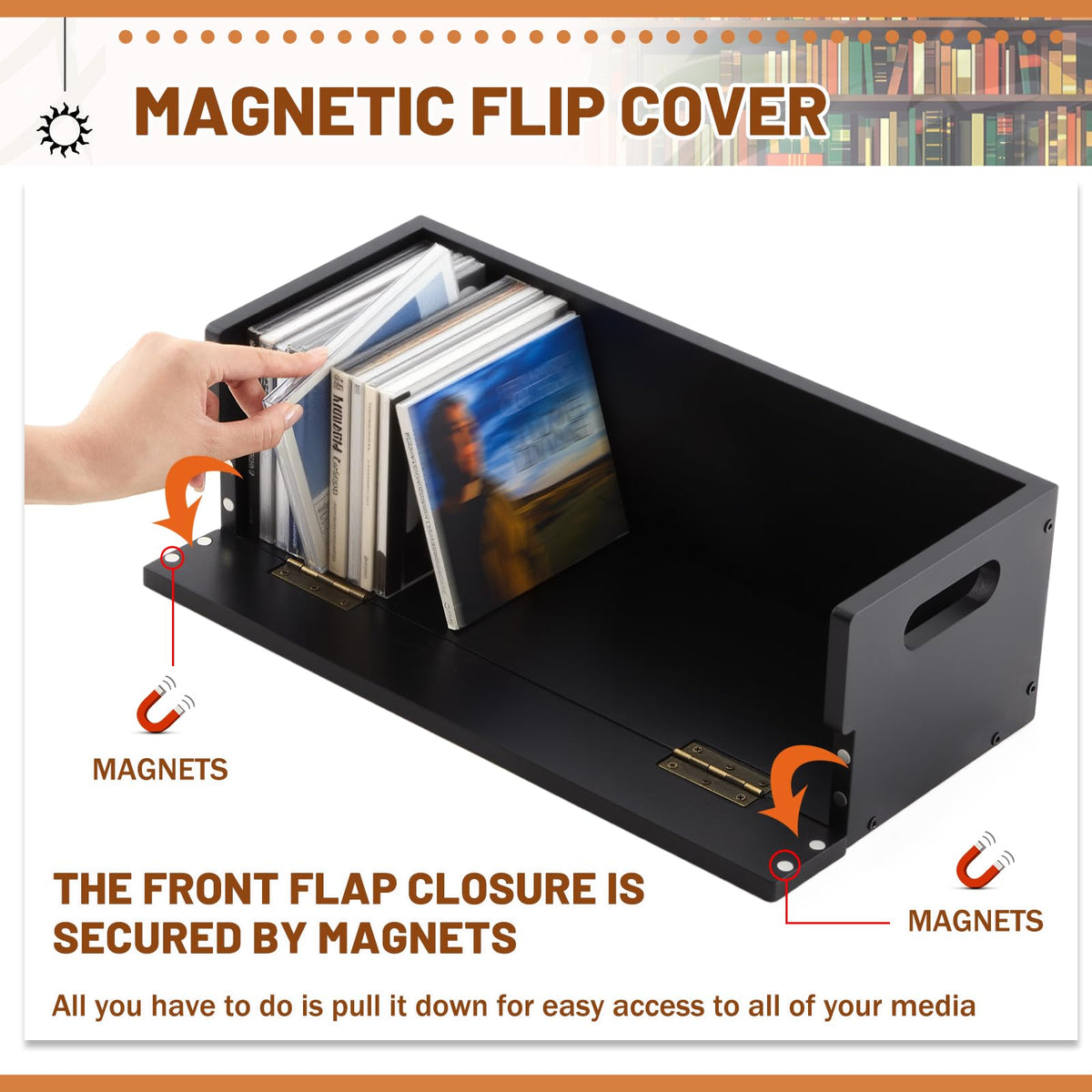 CroBlissful stackable wooden CD storage boxes for modular display.