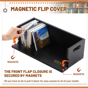 CroBlissful stackable wooden CD storage boxes for modular display.