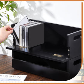 CroBlissful stacked boxes on shelf creating a space-saving display