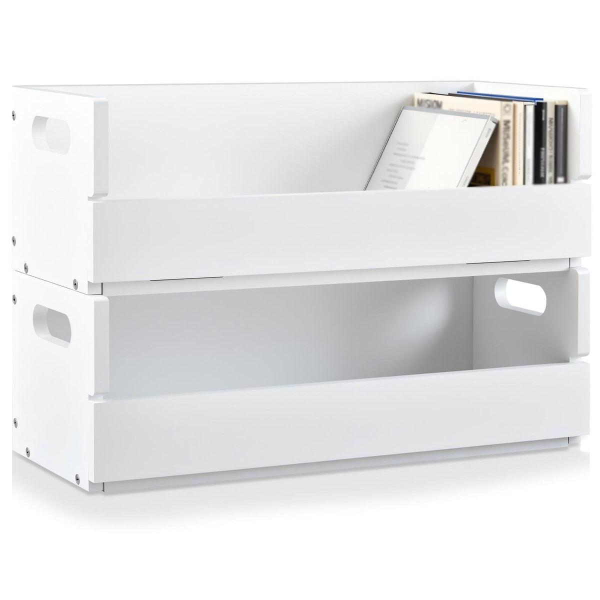 CroBlissful white CD box front view showing neat storage and tidy display