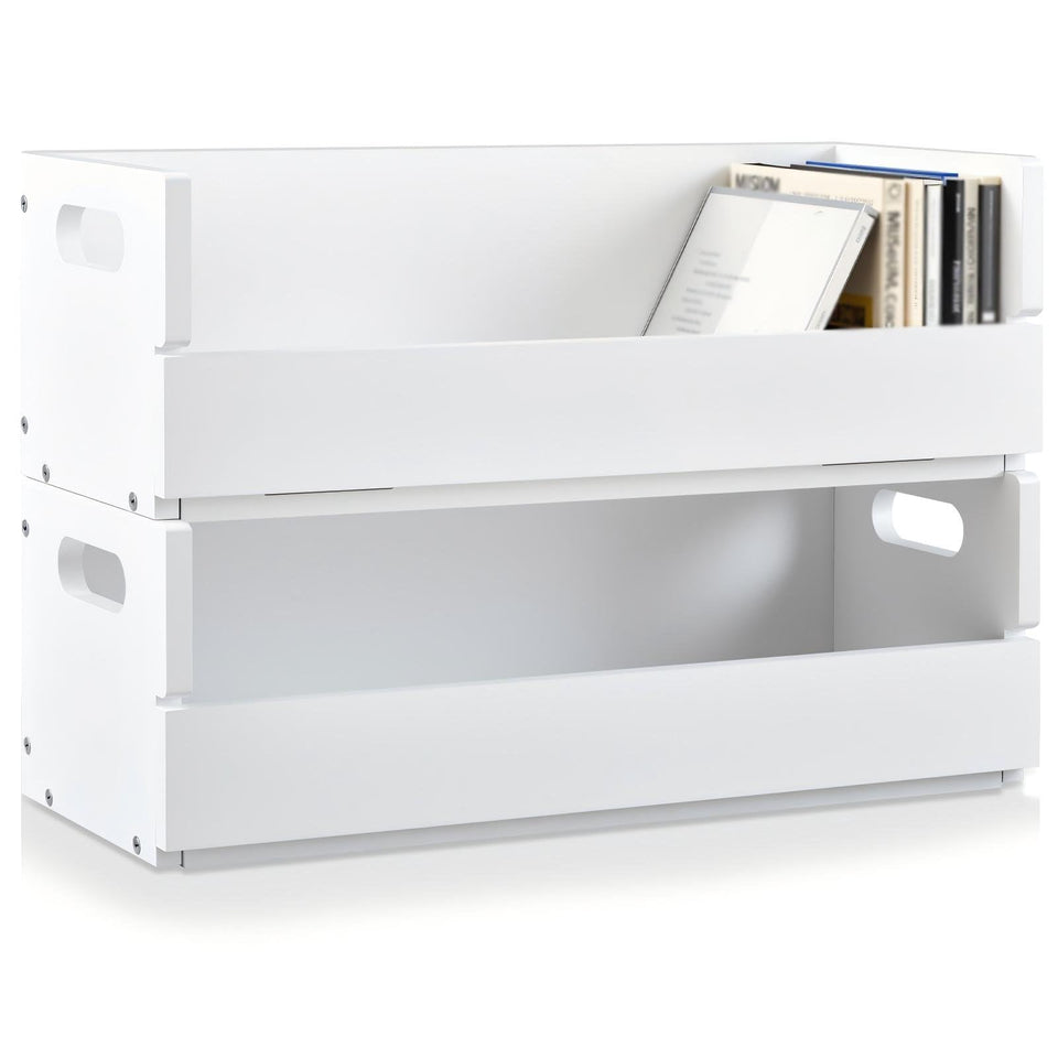CroBlissful white CD box front view showing neat storage and tidy display