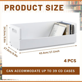 CroBlissful wooden CD rack side view showing stackable design and sturdy base.